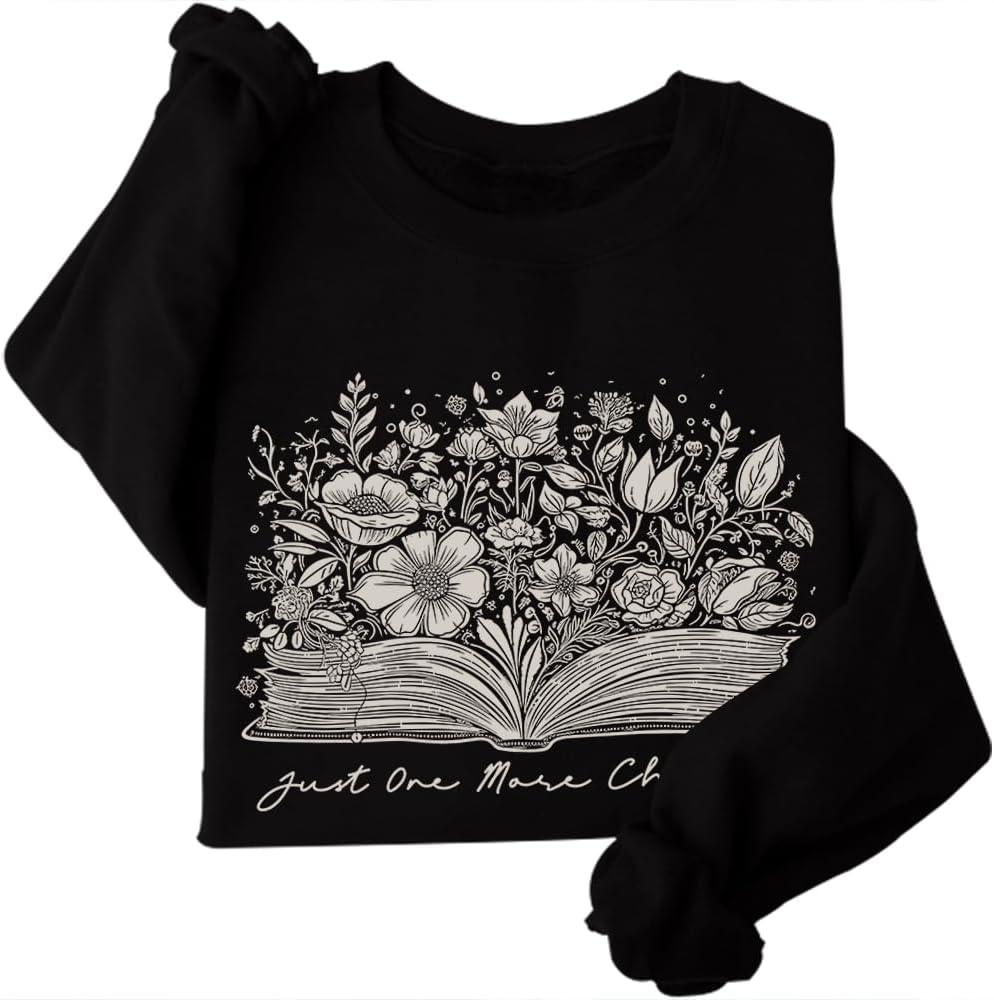 DIOMMELL Just One More Chapter Bookish Reading Sweatshirt For Book Lover