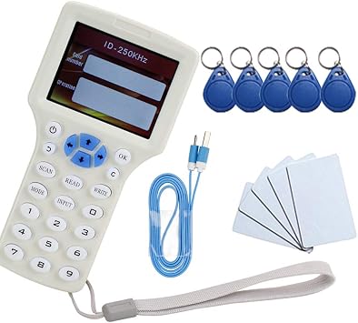 English RFID NFC Copier Reader Writer Duplicator 10 Frequency Programmer with Color Screen +5pcs UID Tag+5Pcs UID Cards