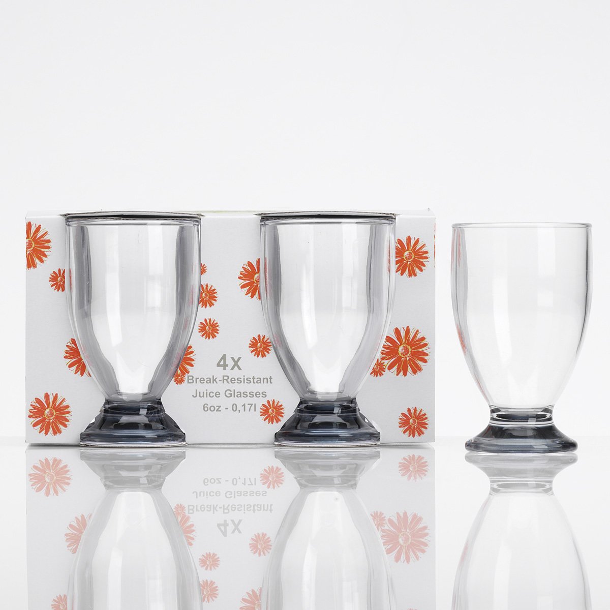 Acryl Weinglas 170 ml, 4 Stück grau Camping Gläser Zubehör Trink Glas Kunststoff Kelch Trinkkelch Goblet Rotwein Acrylglas Partyglas Wasserglas
