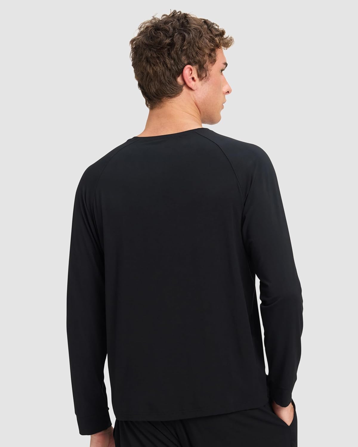 Cozy Earth Men’s Stretch-Knit Long Sleeve Shirt - Breathable Temperature Relaxed Slim Fit Loungewear T-Shirt for Men - Image 2