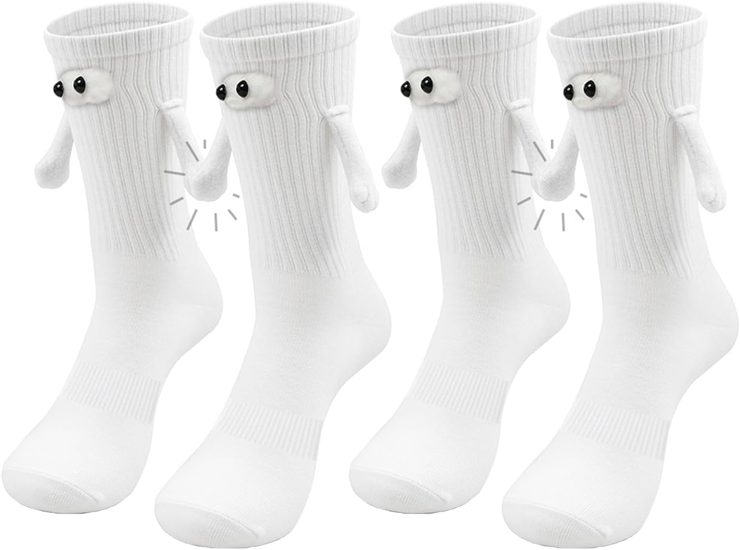 Shinfirst Calcetines magnéticos para sostener las manos, 2 pares, calcetines divertidos, regalos para novio, parejas, mejores amigos