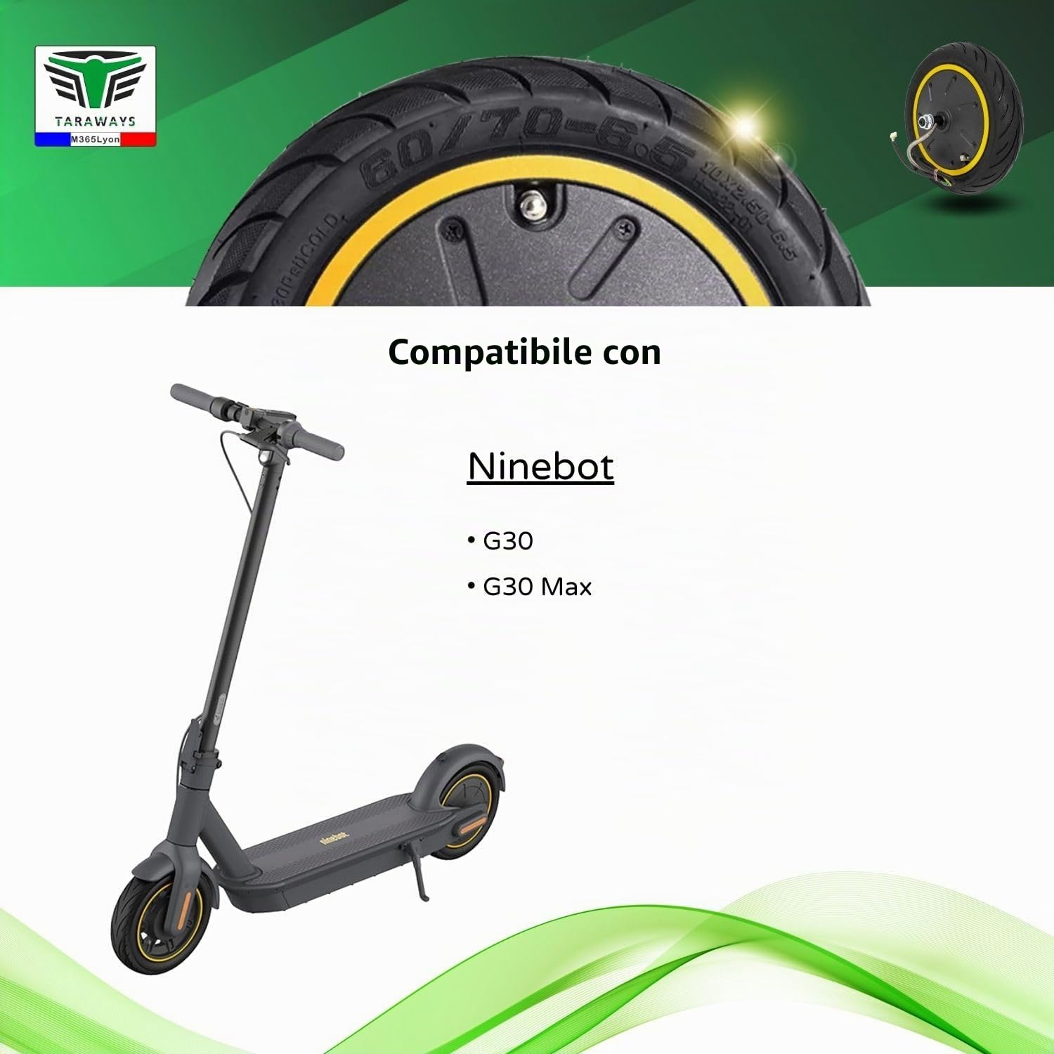 [M365Lyon] – Motore compatibile con monopattino elettrico Ninebot G30 / G30 Max 500W (kit motore G30)