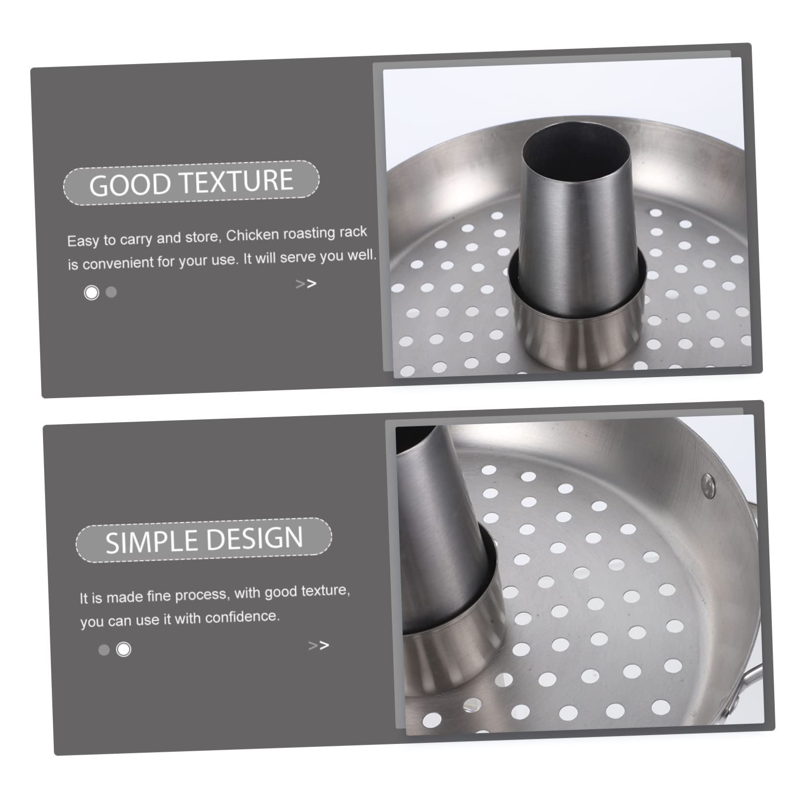 BESTonZON Arrosto Inossidabile Rack per Grigliate e Barbecue Struttura Stabile e Facile da Accessorio per Pollame per Picnic