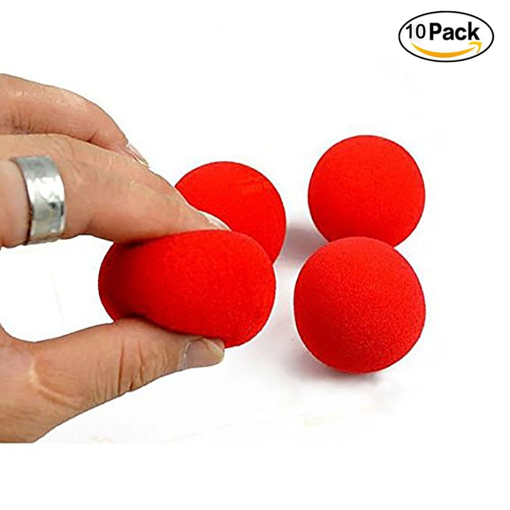 10 Pcs Magic Soft Red Sponge Ball Close-Up Classical Street Comedy Small Magical Ball Trick Props (1.77 inch)