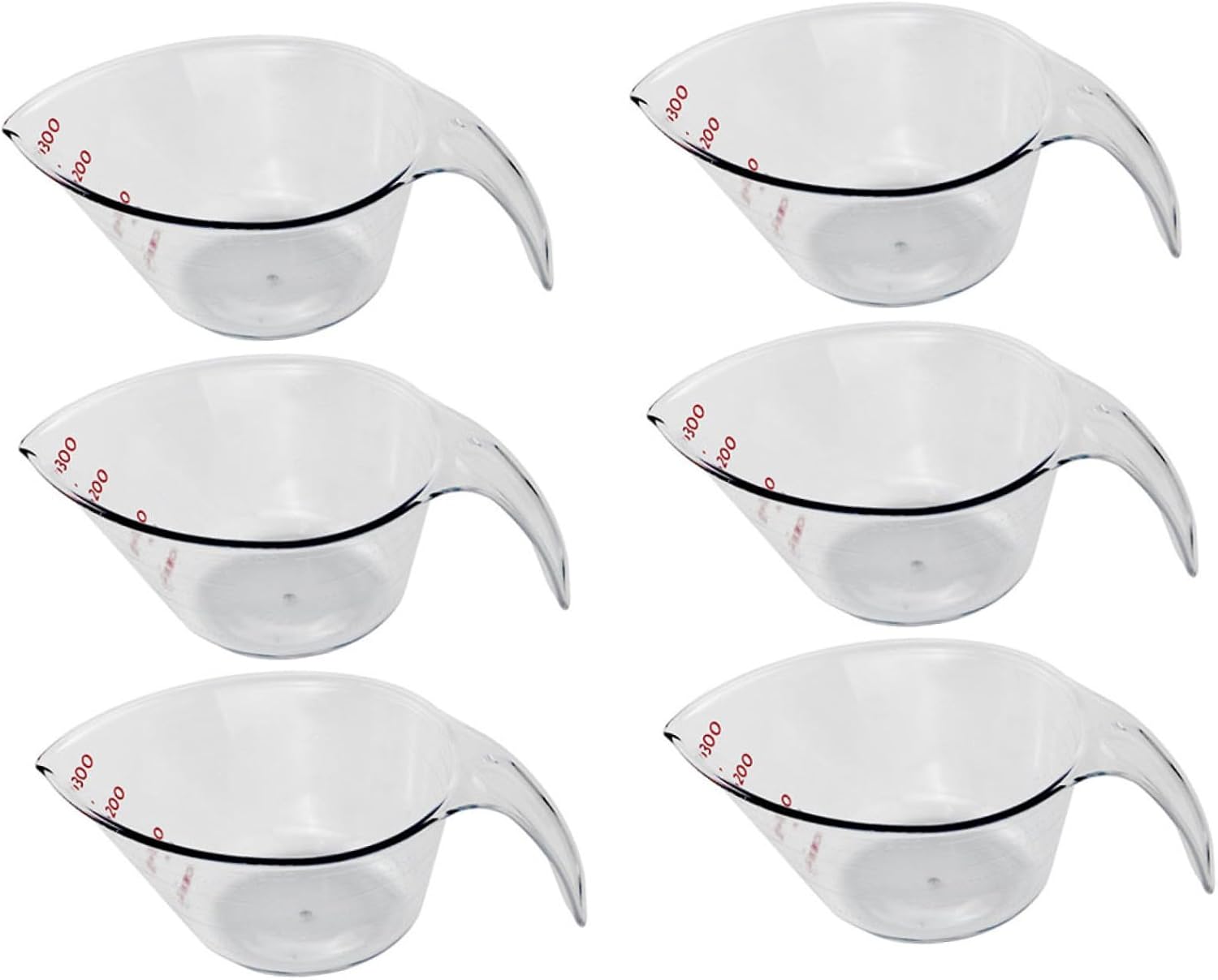 Alipis Laboratory Measuring Cup Set 6pcs Plastic Beaker Dry Measuring Cups Volumetric Container for School Science