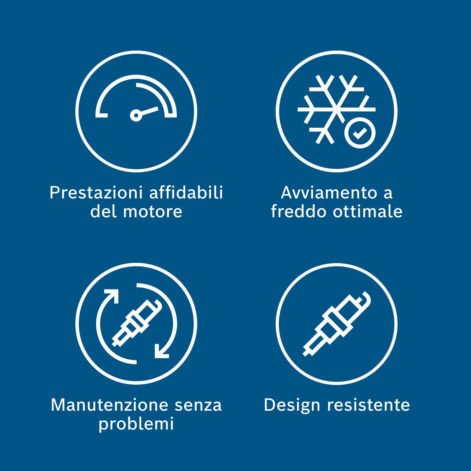 Bosch FQR8LEU2 (N40) Candele Di Accensione Bosch Nickel - Confezione Da 4 - Per un'Accensione del Motore Affidabile e Lunga Vita Utile - con un Design Resistente