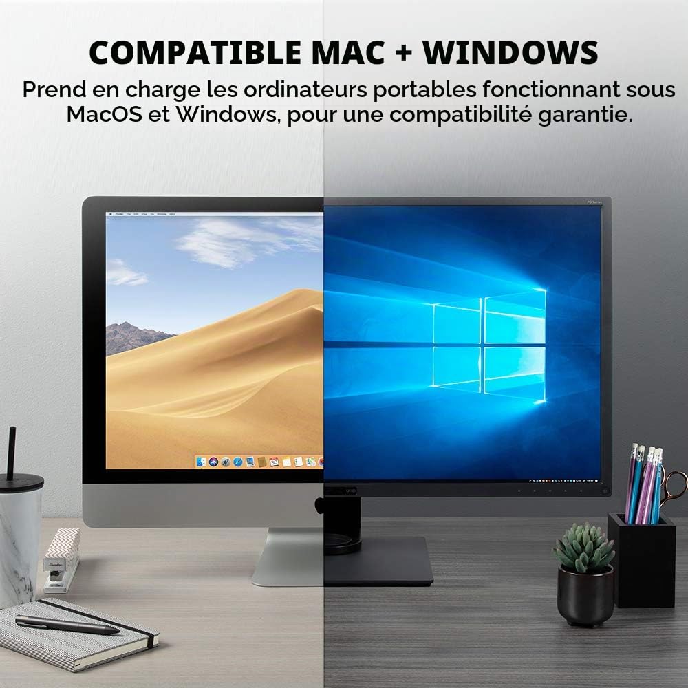Belkin Station d’accueil Thunderbolt 3 Dock Core avec câble Thunderbolt 3 (dock pour Mac et Windows, double affichage 4K à 60 Hz, transfert de données de 40 Gbit/s, puissance de sortie de 60 W)