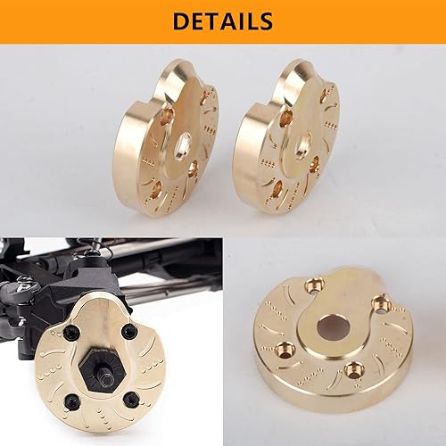 Miniatura 7 de kingsea 2 unidades de latón peso 3.32 oz portal exterior carcasa compatible con Axial SCX10 III AXI03007 Capra Unlimited Trail Buggy UTB 110 Rc
