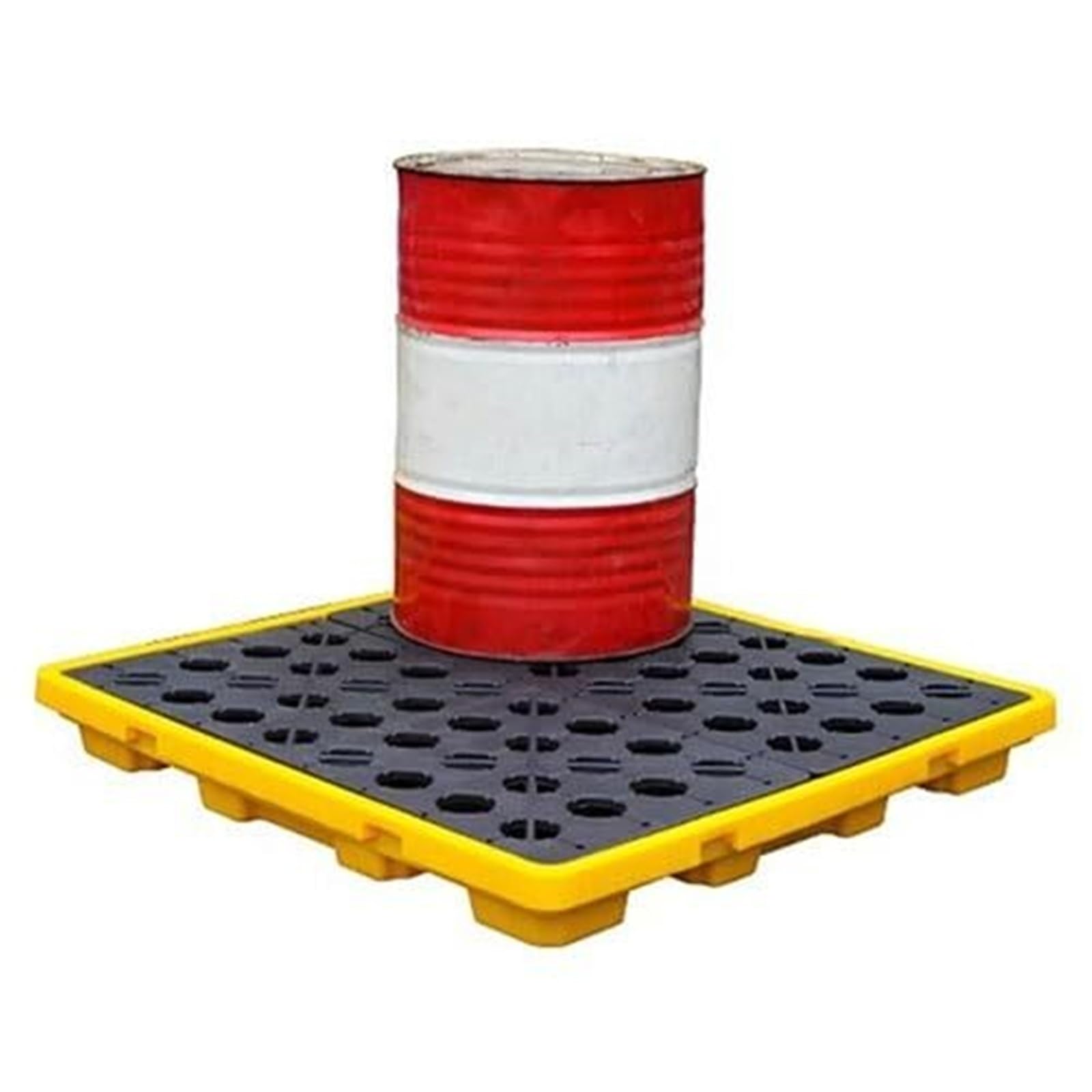 Vasca di Raccolta Industriale per Fusti di Olio, Pallet Anti-Perdite Modulare in Plastica con Griglia, Piattaforma di Contenimento in HDPE per Stoccaggio Serbatoi di Carburante(127 * 67 * 17cm)