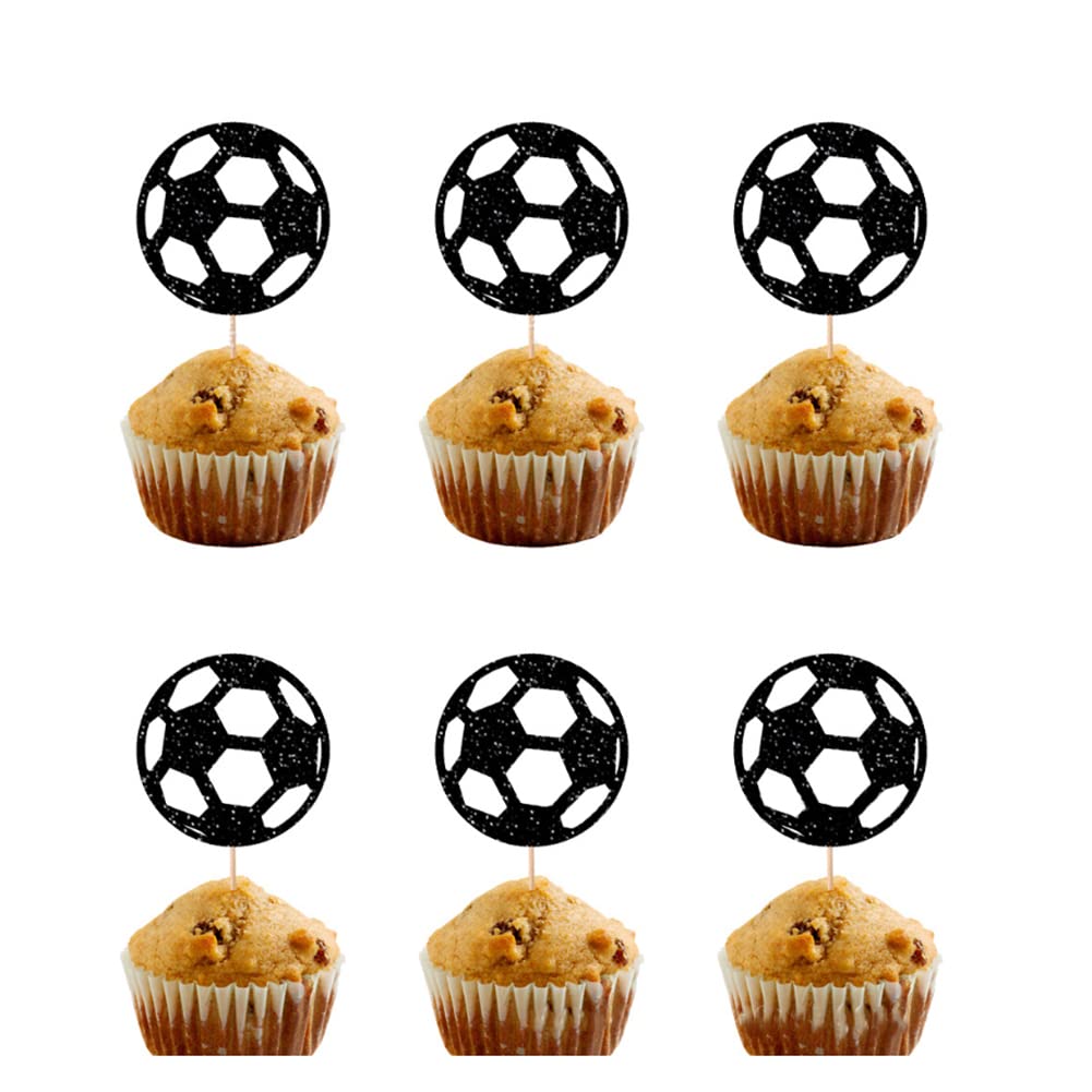 36 Pezzi Toppers Cupcake Pallone Da Calcio, Compleanno Decorazioni Forniture Per Feste Toppers Torta Calcio Facili Da Installare Per Feste Toppers,Cupcake Food Toothpicks Baby Shower Cake Decorations