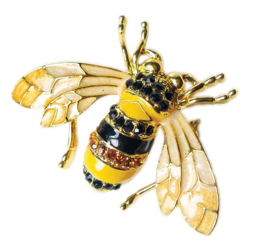 Victorian Trading Co Honey Queen Bee Rhinestone Enamel Pin Brooch