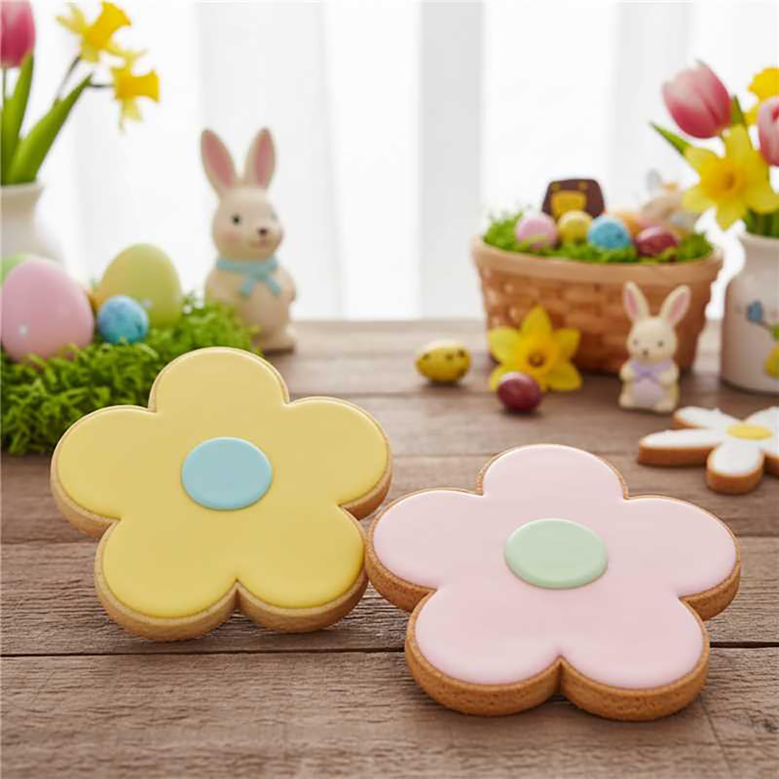 Teenyyou 2 cortadores de galletas de Navidad extragrandes de 8 pulgadas para hornear galletas de vacaciones, cortadores de galletas de acero inoxidable de Navidad (flor, 7.48 x 7.24 pulgadas, 7.48 x