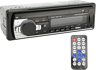 Sistemas de áudio Multimedia Car Stereo, Single Din Car Audio System Bluetooth 5.0 para MP3 WMA WAV FLAC, porta USB, entrada AUX, receptor de rádio FM para caminhão de carro