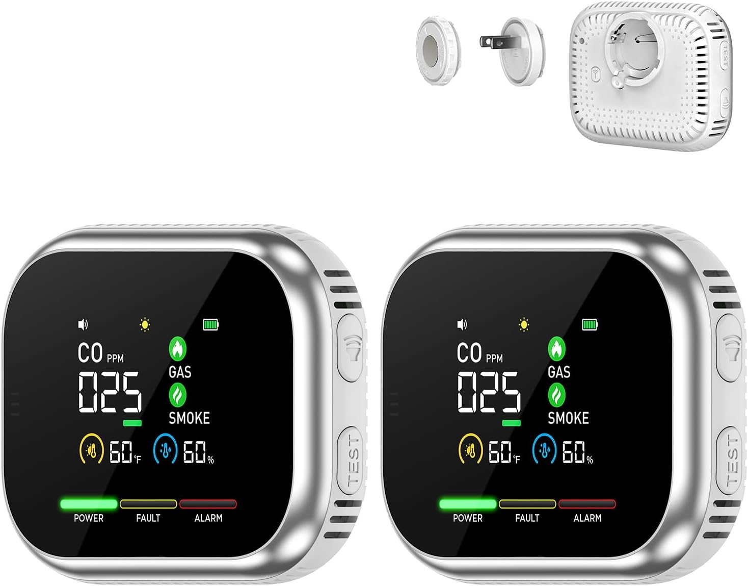 6-in-1 Multifunctional Digital Air Quality Monitor with High Accuracy Sensor, LCD Display Temperature Humidity Gauge, Portable Rechargeable Indoor Environment Detector for Home & Office & RV & Travel