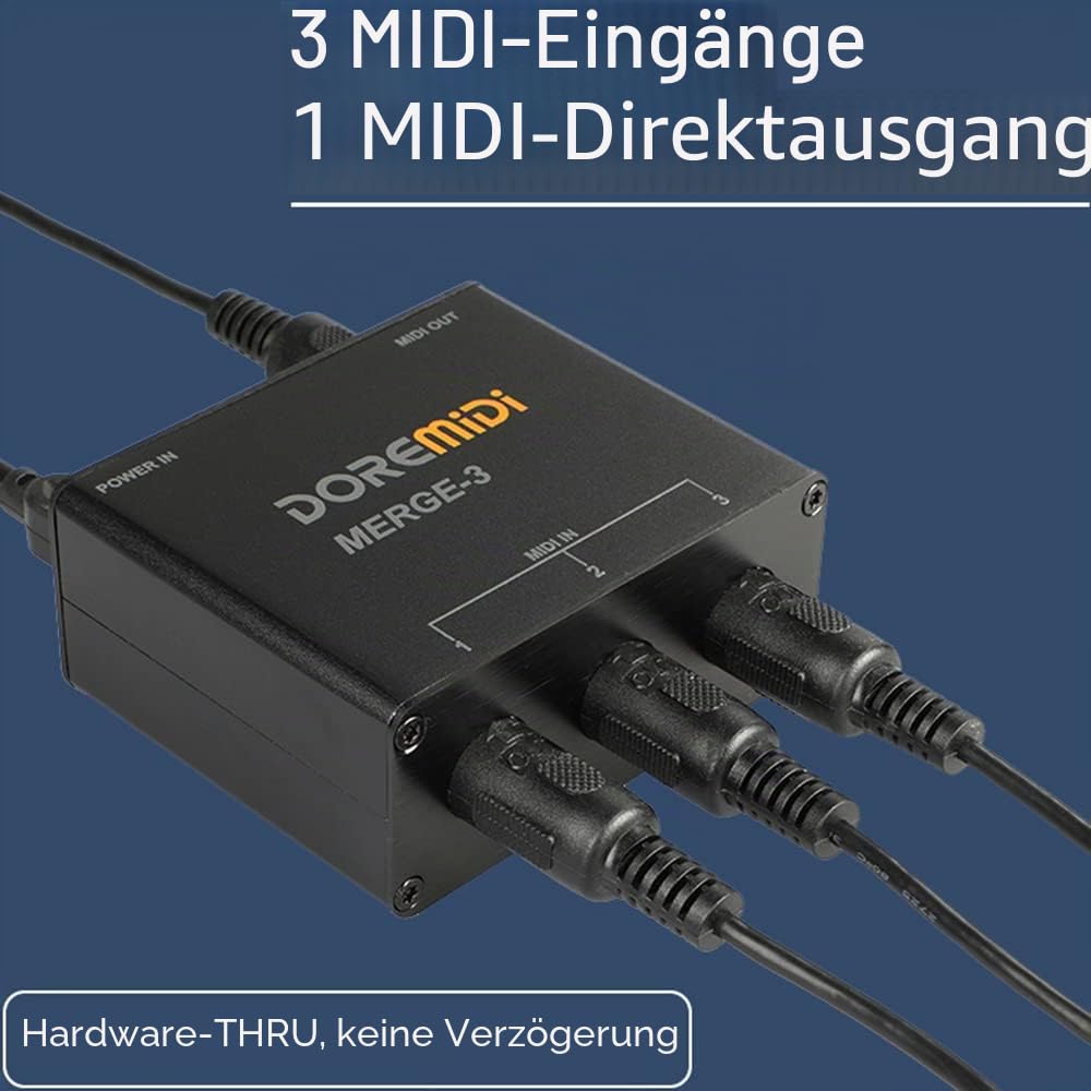 MIDI Merge-3 MIDI Input 2 MIDI Output Support USB Power MERGE-3