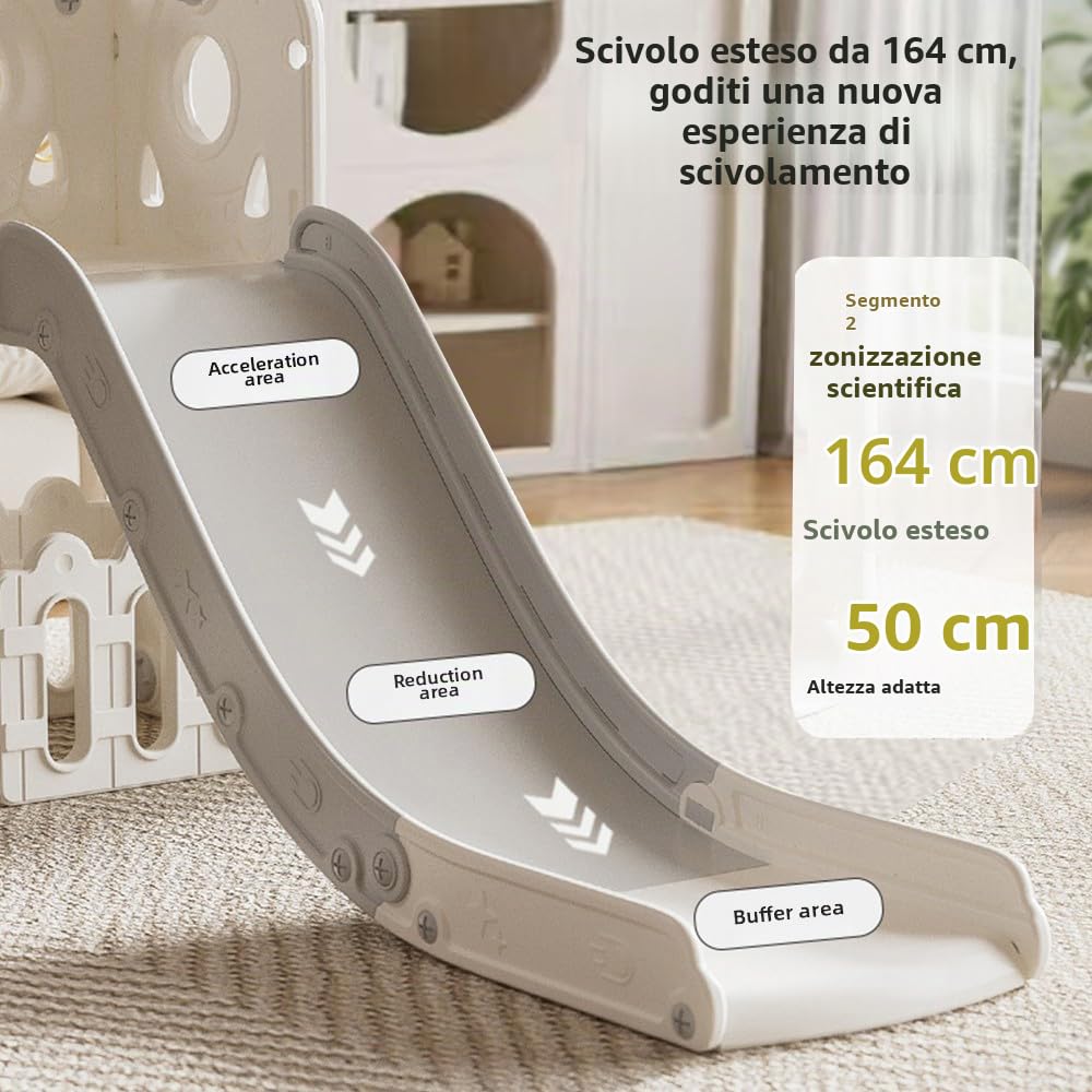 Scivolo per Bambini, Scivolo per da Esterno, Centro Attività al Coperto e All'aperto Attrezzatura da Gioco Parco Giochi Giardino, Slide di Gioco Multifunzionale (XST-Blue Yellow)