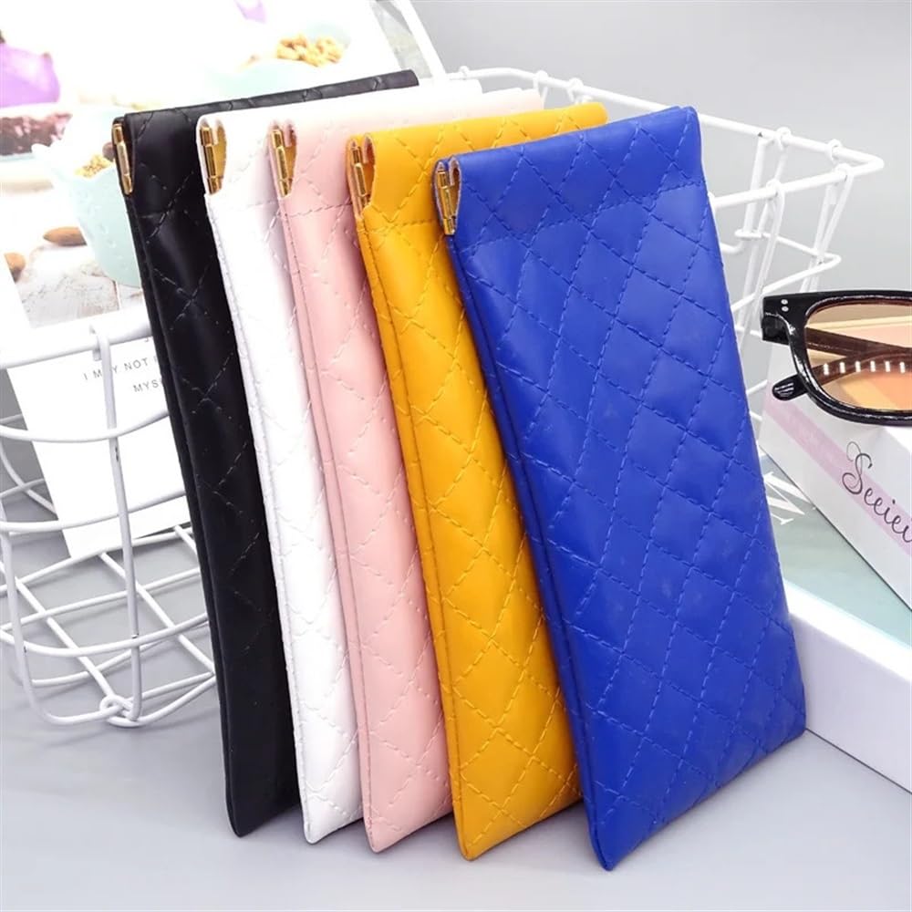 2/4/6 bolsas de piel sintética para gafas de sol, bolsa de almacenamiento de lápices labiales suaves portátiles de alta calidad impermeable (blanco, 6 piezas), blanco, Talla única