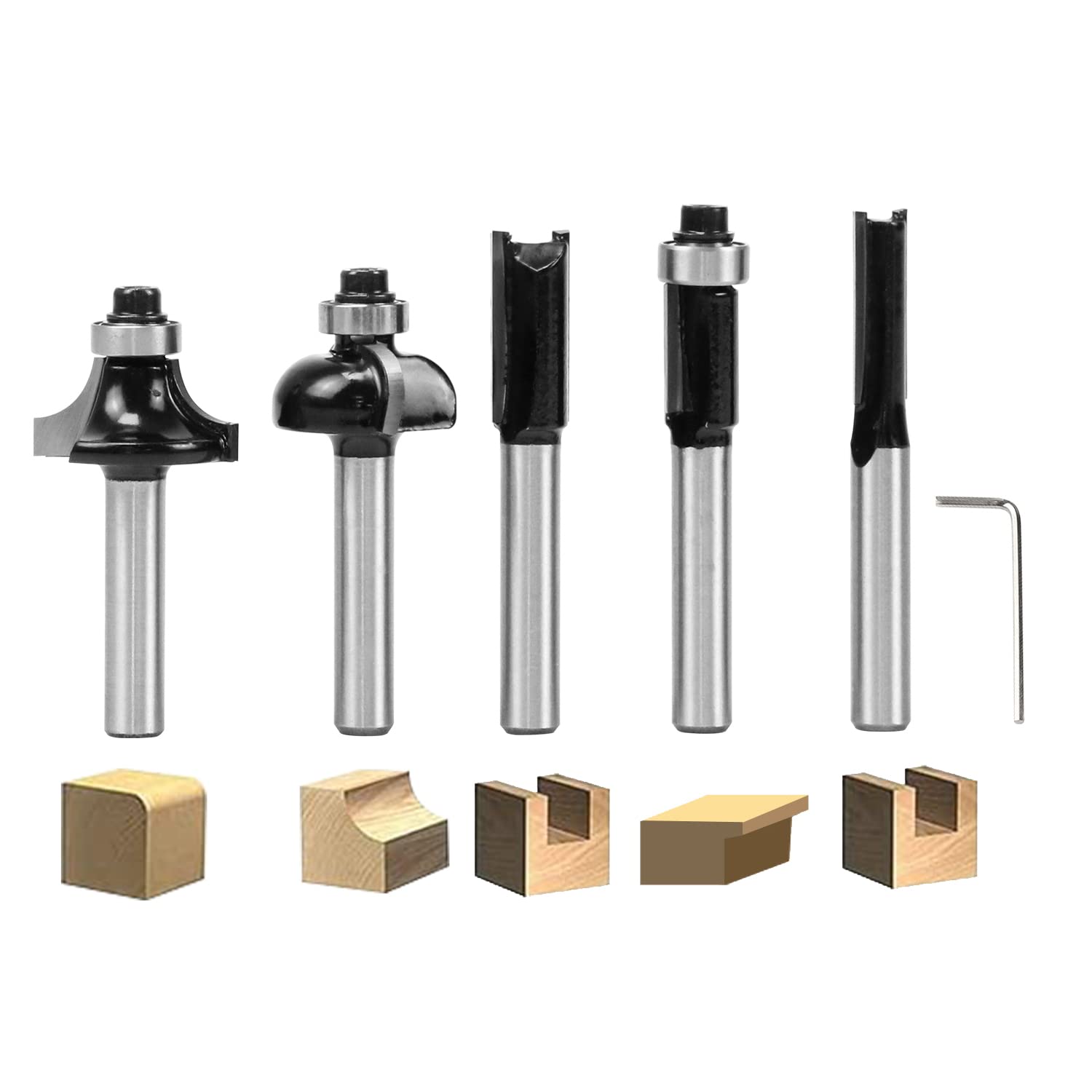 CMT 800.504.11 Router Bit Assortment, 6-Piece 1/2" Shank, In Wooden Case - Foto 2