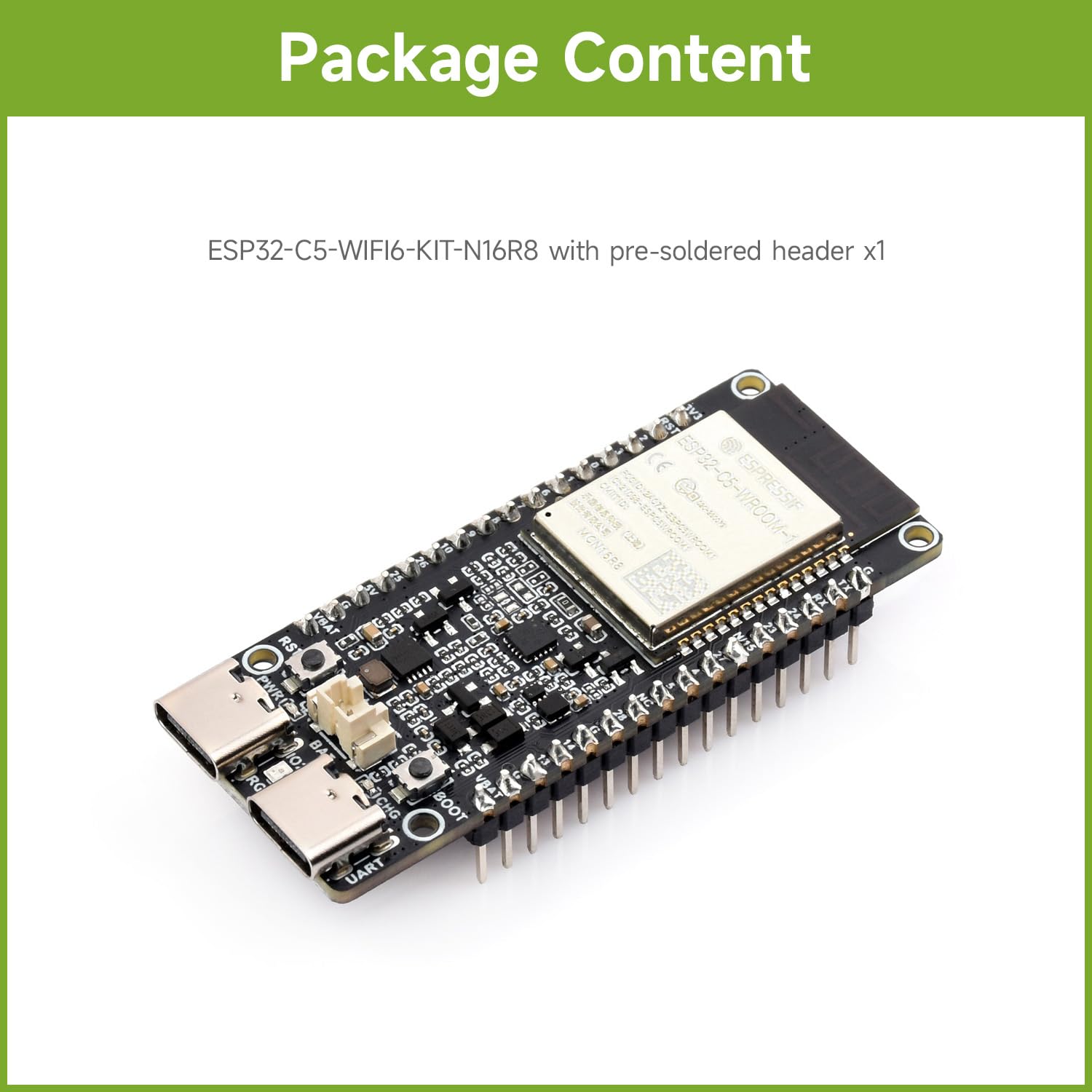 Waveshare ESP32-C5 Dual-Band Wi-Fi 6 Development Board 16MB Flash 8MB PSRAM 240MHz RISC-V Processor ESP32-C5-WROOM-1 Module