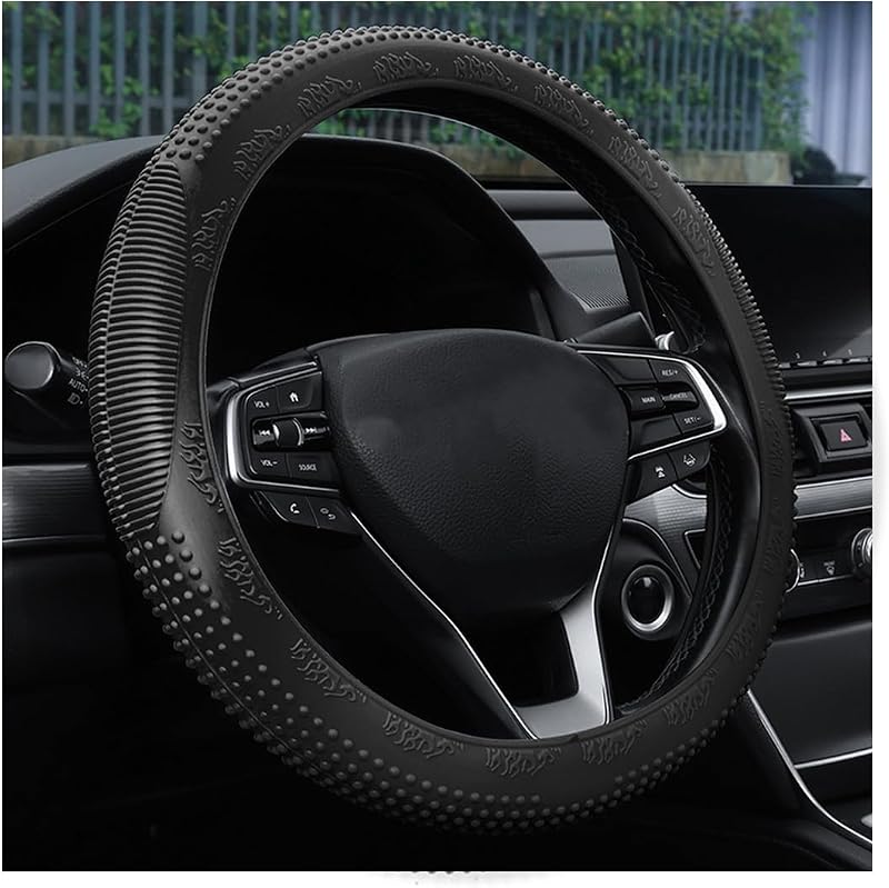 Capa para Volante Bittwee em Silicone Antiderrapante Preta para Volantes de 35,6 a 38,1 cm