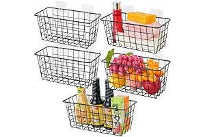 5 Pack Hanging Storage Basket for Clutter-Free Command Center Wall Organization