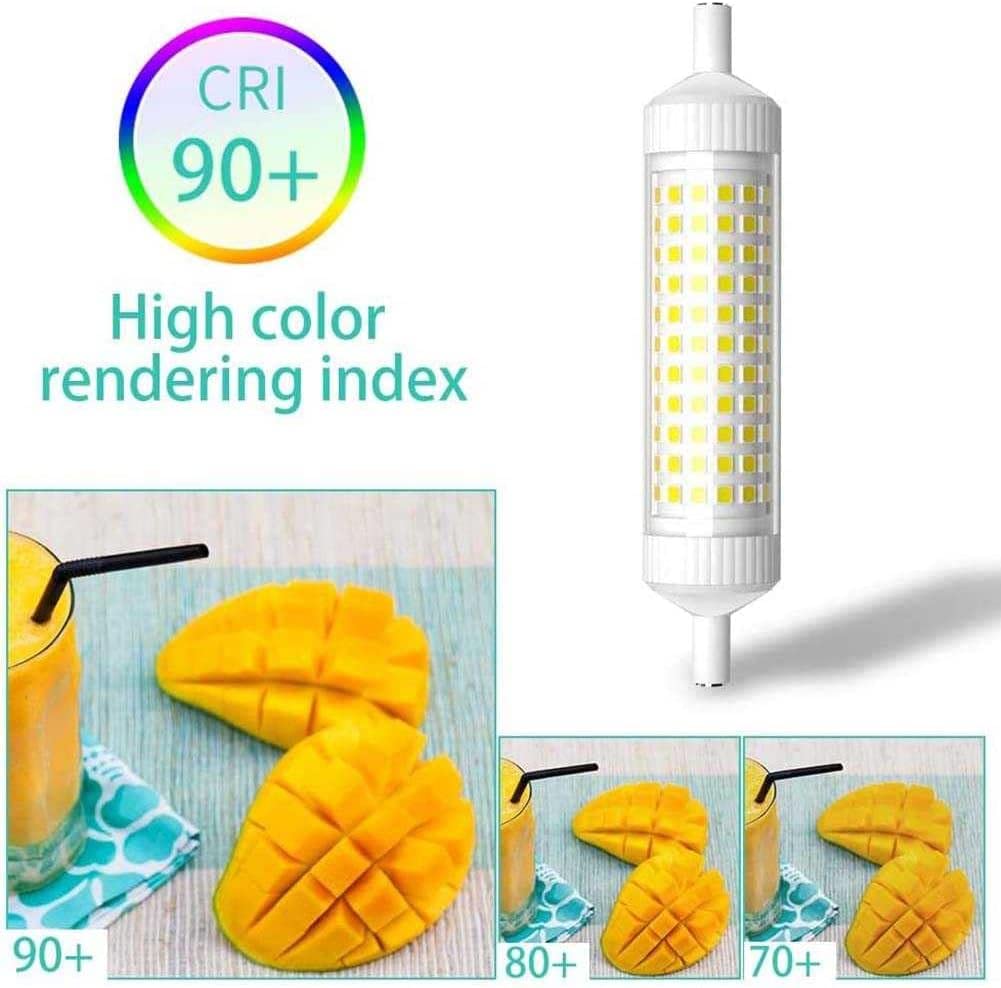 6 Pezzi Dimmerabili per Interni 118 Mm 15 W R7S LED A Doppia estremità Equivalenti A 150 W di Ricambio per Alogena Angolo del Fascio 360° Bianco Freddo 6000 K