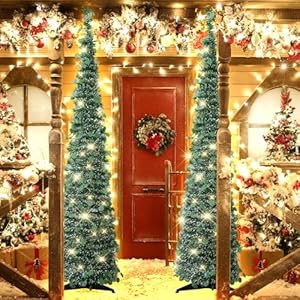 5FT Pop up Christmas Tree for St Patrick's Day Indoor Decor,Pre-lit Mini Christmas Tree with 60 Lights,Green White Artificial Pencil Tree Collapsible Tinsel Lighted up Easter Decor Tree with Glitter 5FT Pop up Christmas Tree for St Patricks Day Indoor DecorPre lit Mini Christmas Tree with 60 LightsGreen White Artificial Pencil Tree Collapsible Tinsel Lighted up Easter Decor Tree with Glitter