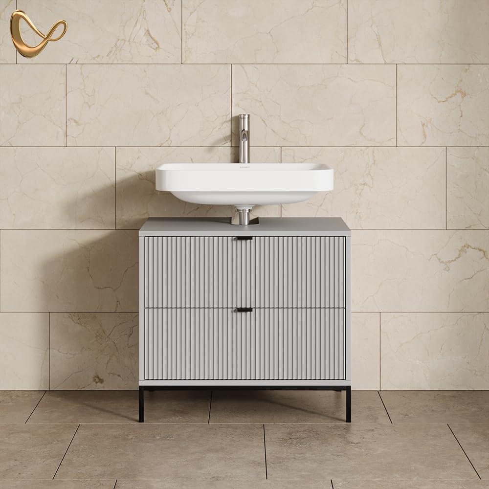 Livinity Waschbeckenunterschrank Aterno, Grau, 70 x 63 cm