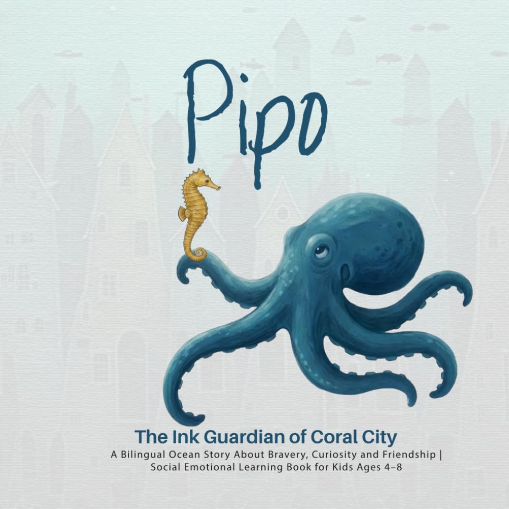 PIPO The Ink Guardian of Coral City, A Bilingual Ocean Story About Bravery, Curiosity and Friendship: Social Emotional Learning Book for Kids Ages 4–8