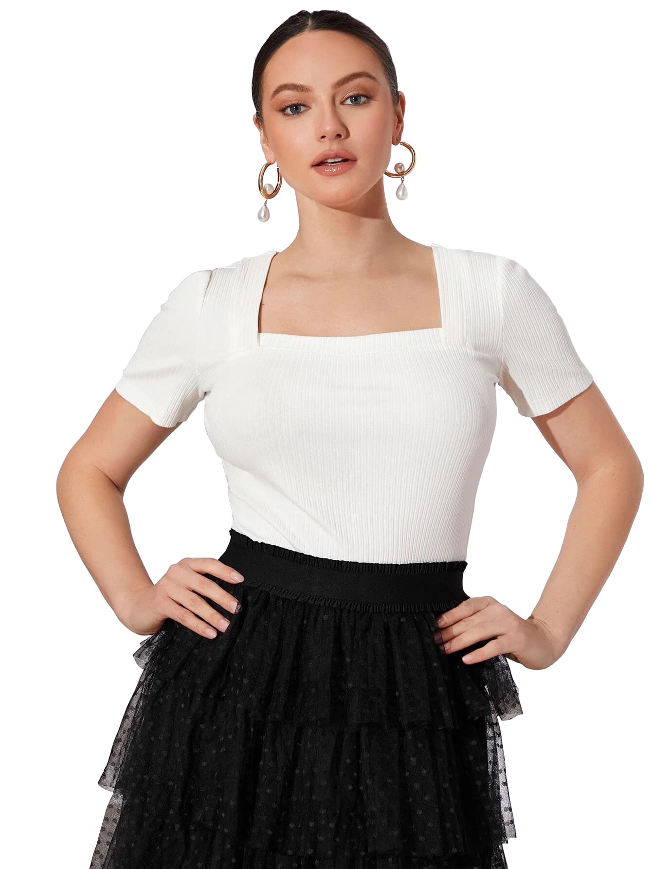 shasmi Women's Striped Regular Fit Crop, Ribbed, Stylish T-Shirt Top, Soft and Comfy Fabric has Some Stretch-picture-31