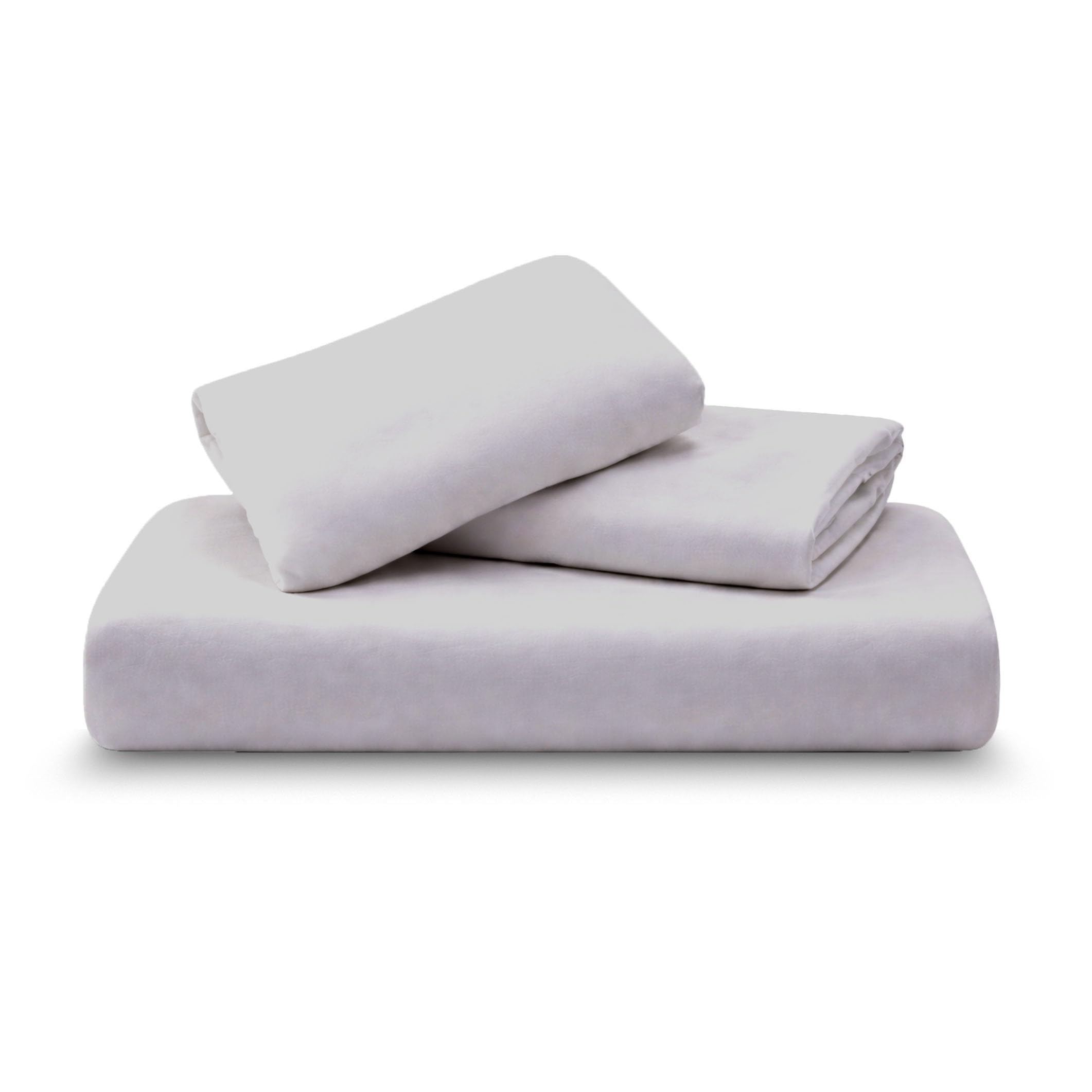 Amour Calin 3 Piece Bed Sheet Set - Easy Care Soft Brushed Microfibre Fabric - 1 Fitted Sheet, with Pair of Pillowcases - Shrinkage and Fade Resistant - 12 inches Deep Fitted (Silver, 4 Feet) — image 1