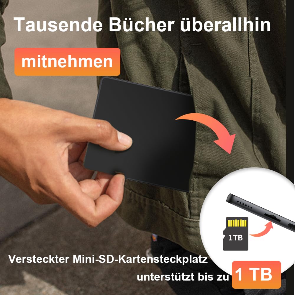 Veidoo E-Book-Reader mit großem E-Ink-Bildschirm, 15,2 cm (6 Zoll), 32 GB ROM, 758 x 1024, 212 dpi, einstellbares Smartlight, Android E-Reader, integrierter Lautsprecher, WiFi-E-Ink-Tablet mit