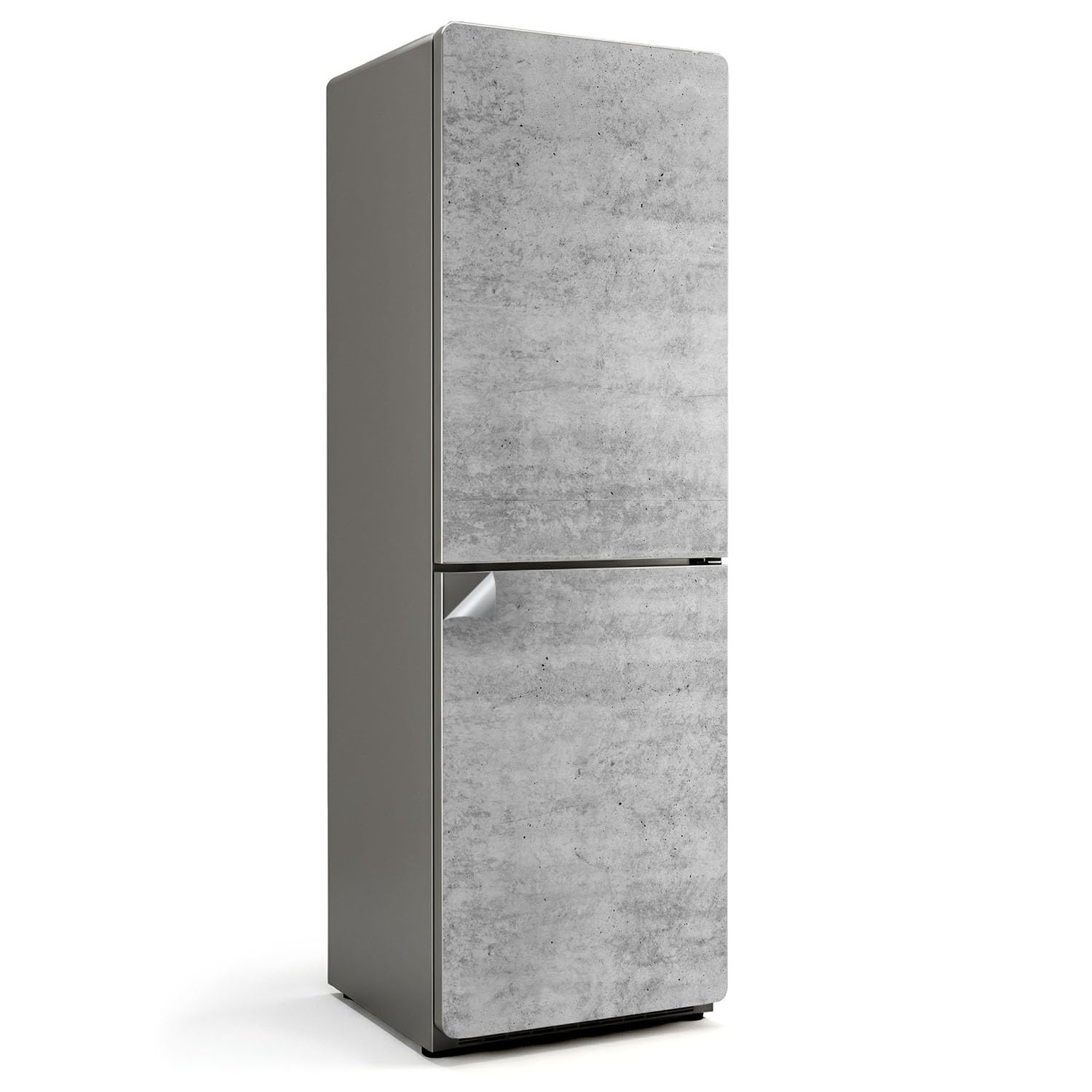 Sticker Réfrigérateur 60x190 cm effet béton brut gris pour relooker une cuisine moderne