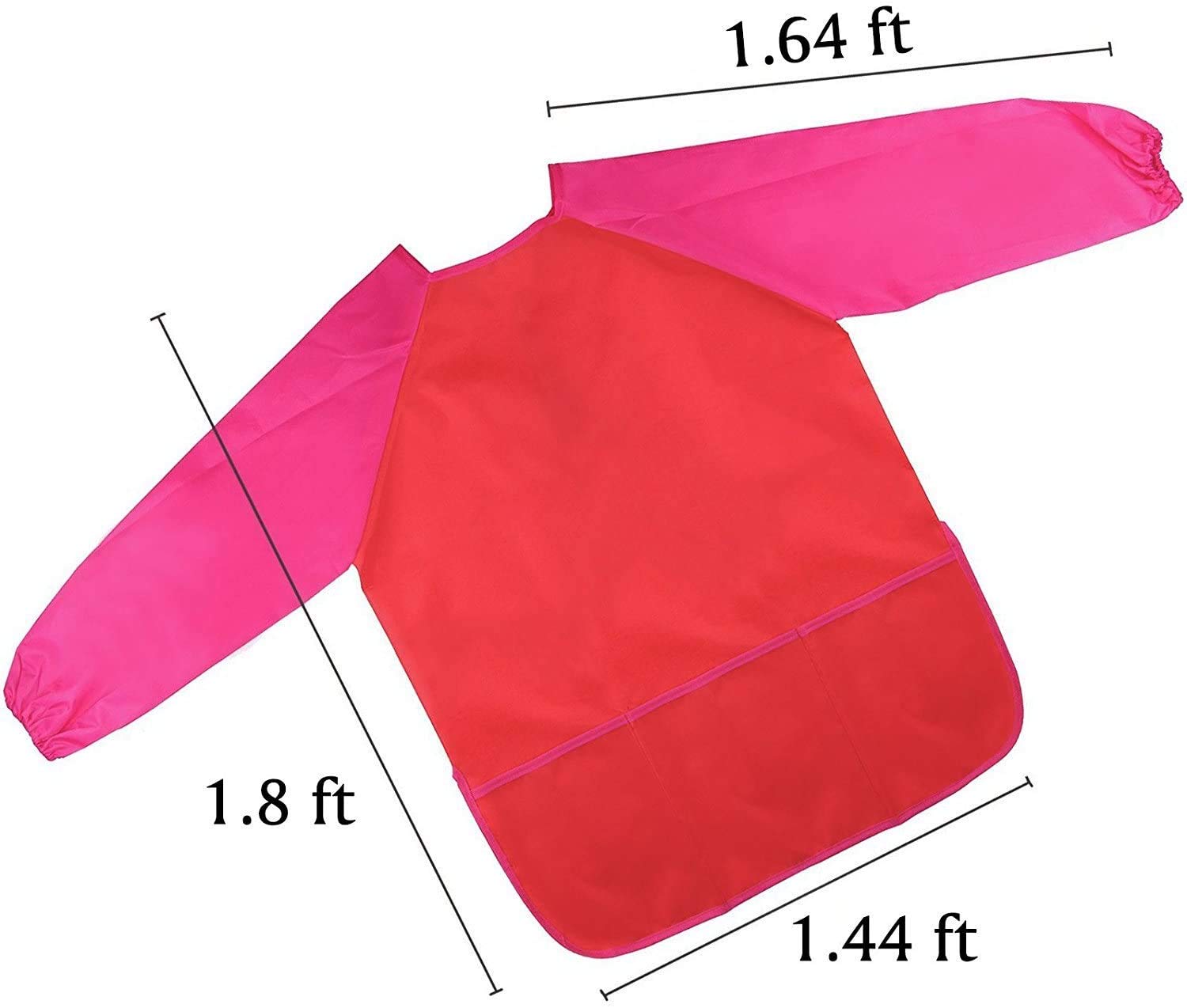 Amaza Tablier Peinture Enfant Imperméable 3-8 ans Manches Longues 3 Poches Fermeture Scratch