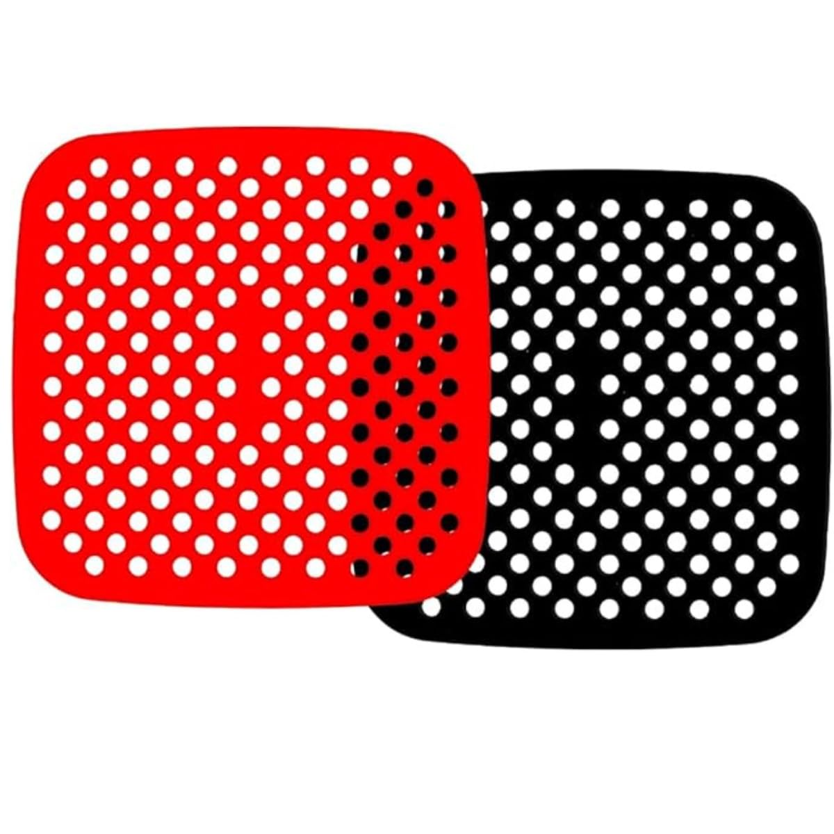 Tapete de Silicone Quadrado para Air Fryer Antiaderente Reutilizável Resistente ao Calor Fácil de Limpar Acessório para Fritadeira Elétrica Vazado