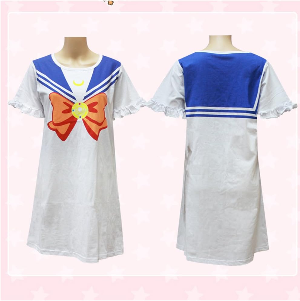 Amazon Co Jp Yuedoodo 美少女戦士セーラームーン コスプレ衣装 パジャマ ネグリジェ ワンピース ロングtシャツ ルームウェア Cos服 コスチューム 夏 レディース 女の子 学生 子供 大人 Xlサイズ ホビー 通販