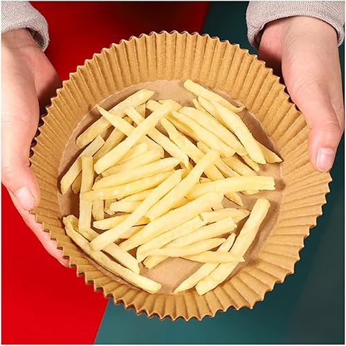 Miniatura 6 de Forro de papel desechable para freidora de aire, 100 revestimientos desechables antiadherentes, papel de hornear para freidora de aire, a prueba de