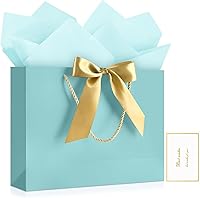 Vista 26 de Bolsas de regalo JMANNI, 1 pieza de bolsas de regalo grandes con cinta y 1 tarjeta de felicitación con 2 papeles de seda, bolsa de regalo de papel