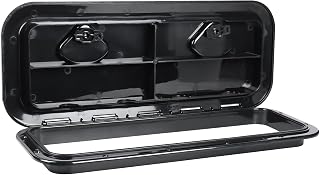 NovelBee 23.9" x 9.5" Marine Deck Access Hatch Lid - Durable ABS Non-Skid Boat Hatch for RV Caravan, Vertical/Horizontal Mount