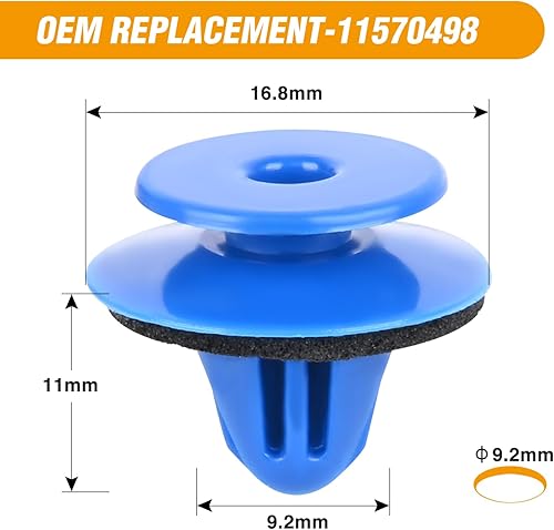 Miniatura 3 de GOOACC 50 piezas de nailon azul para apertura de arco de rueda, guardabarros para exteriores, retenedores con sellador compatibles con VWAudi