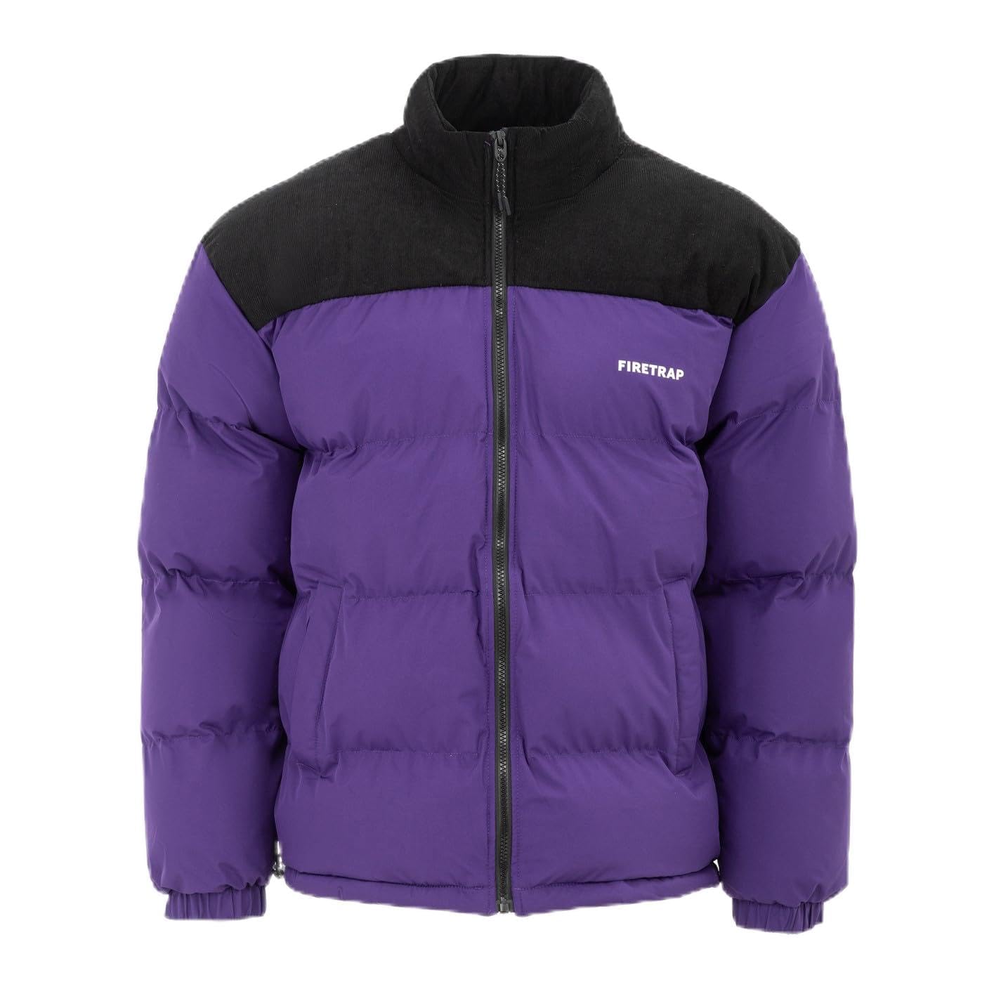 Firetrap Mens Puffer Jacket Long Sleeve Purple XXL