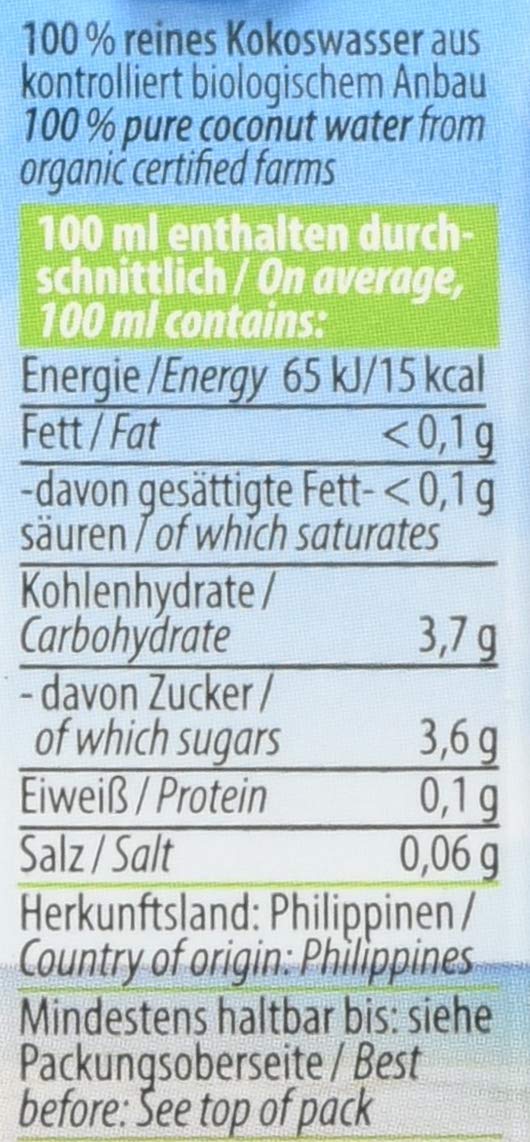 Dr. Goerg Premium Bio-Kokoswasser, 6er Pack (6 x 330 g)
