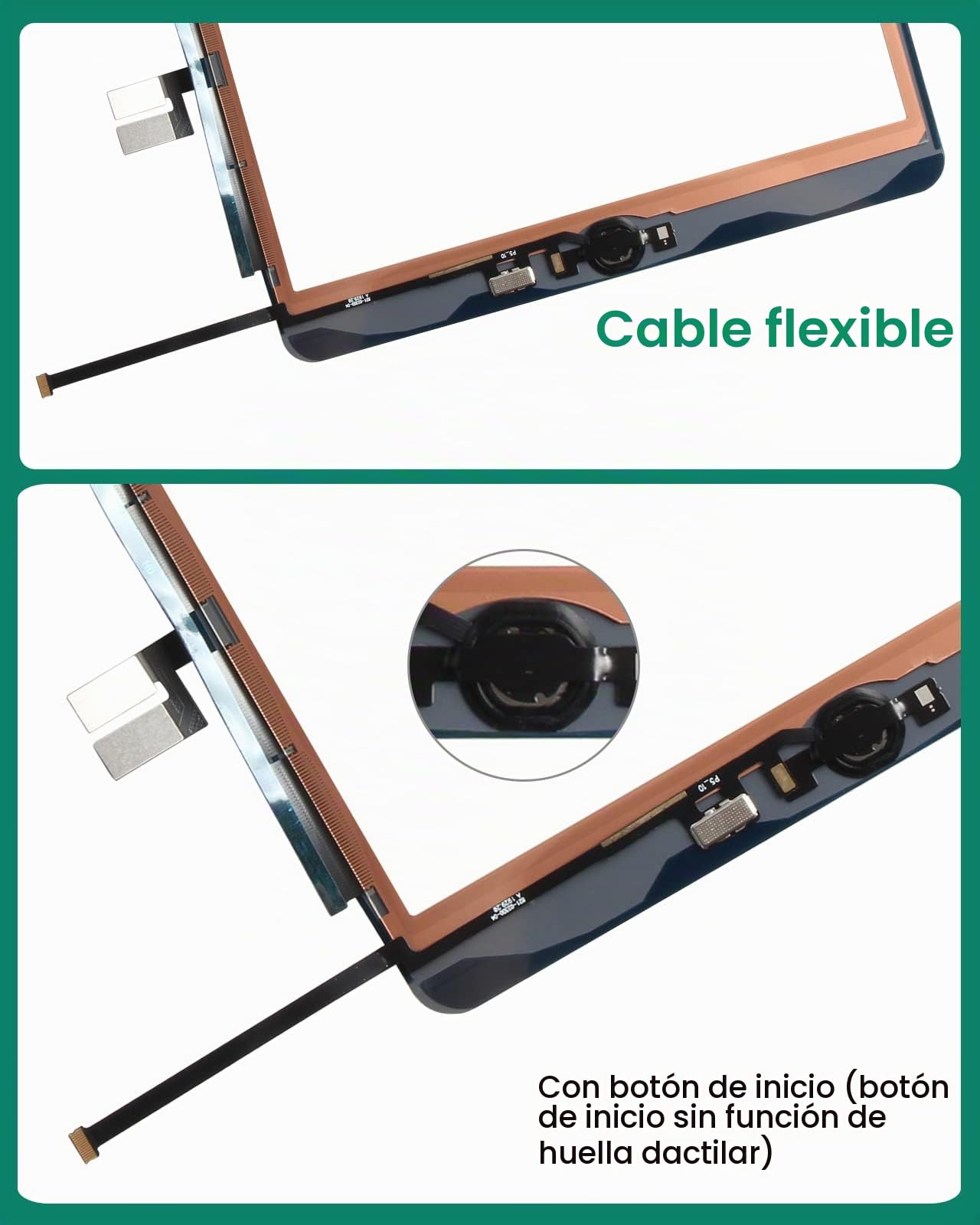 Pantalla táctil para iPad 9ª generación para iPad 9 A2602, pantalla de repuesto para iPad 10.2 2021, digitalizador A2603, A2604, A2605, panel de sensor de vidrio (con botón de inicio) (negro)