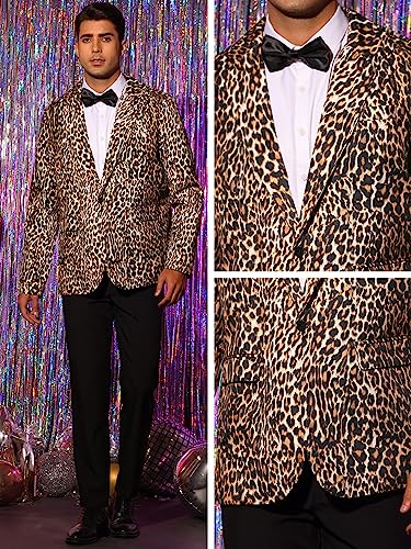 Lars Amadeus Animal Printed Blazer for Men's Vintage Slim Fit One Button Party Sports Coats4