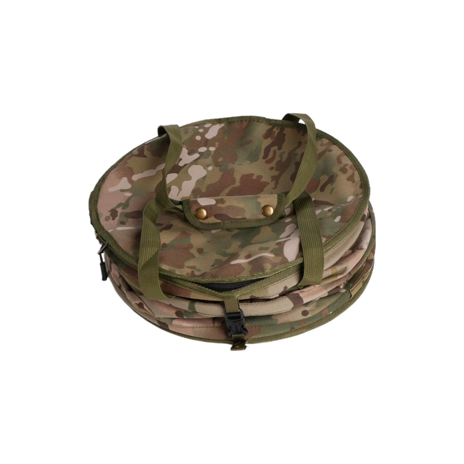 Collapsible Camping Trash Can Trash Bag Recycling Bin Garbage Can with Lid Laundry Storage Basket Recycle Bin for Fishing Yard Garden Picnic, Green Camo