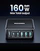 Rocoren 160W 3*Type-C and 3*USB-A 6 Port Charger Laptop Compatible GaN Desktop Charging Station