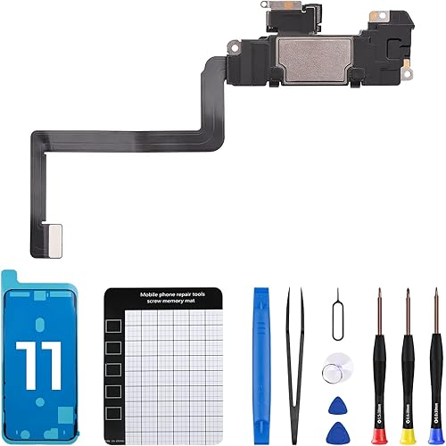 Para iPhone 11 Auricular Altavoz Delantero Reemplazo Reparación 6.1 ", Módulo de Oído Parte OEM con Sensor de Luz Ambiental Flex Cable Conector