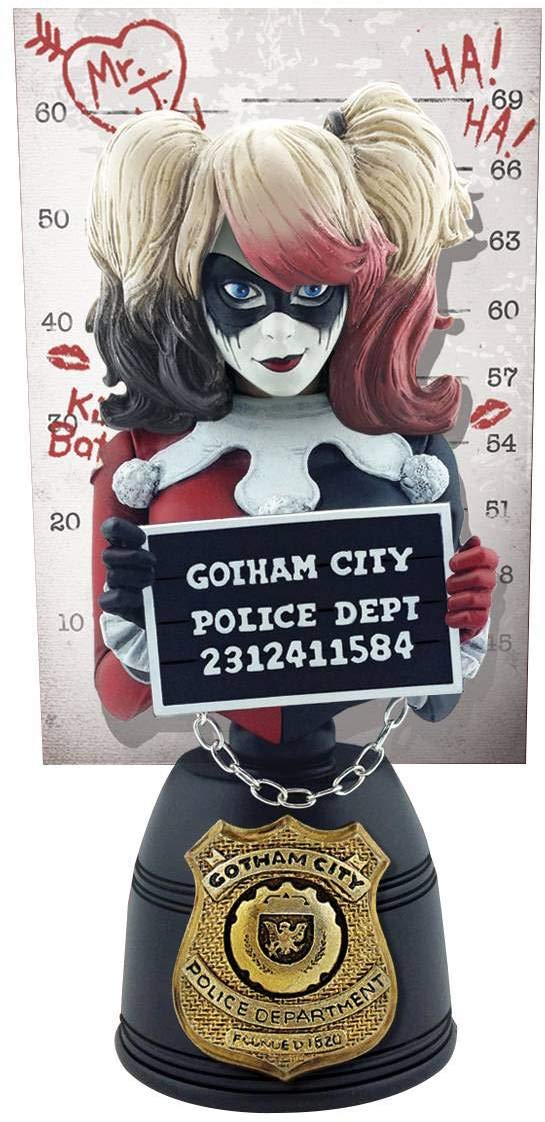 Cryptozoic Entertainment DC Comics Harley Quinn (Red & Black Edition) Mugshot Bust