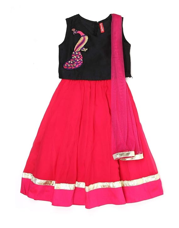 Girls Sleeveless Lehanga Choli With Dupatta