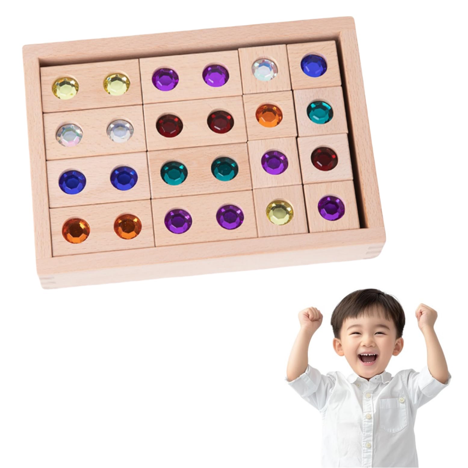 Amazon | ジュエル積木 ウッドクロス32ピース【親子で夢中！宝石のよう